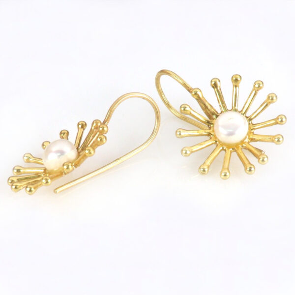 Contemporary Pearls Gold plated earrings - Image 2