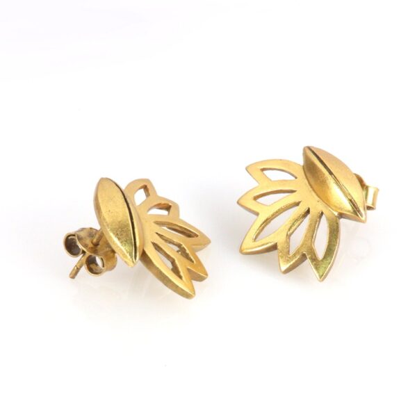 Ethno Modern Gold plated earrings - Image 2