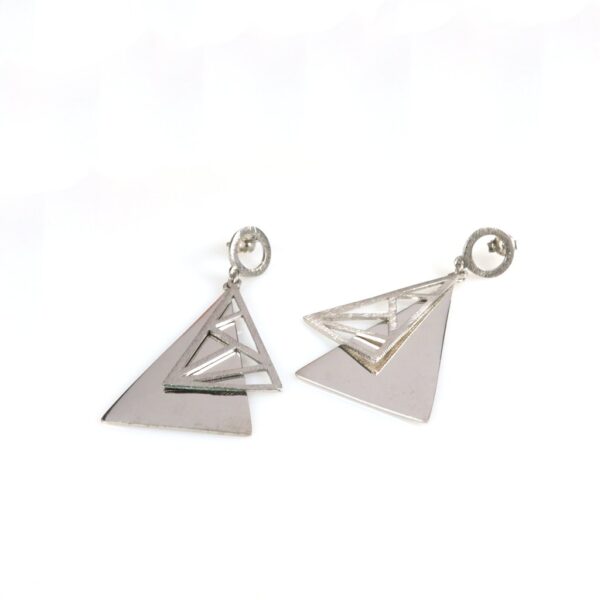 Modern triangle jaali earrings - Image 2