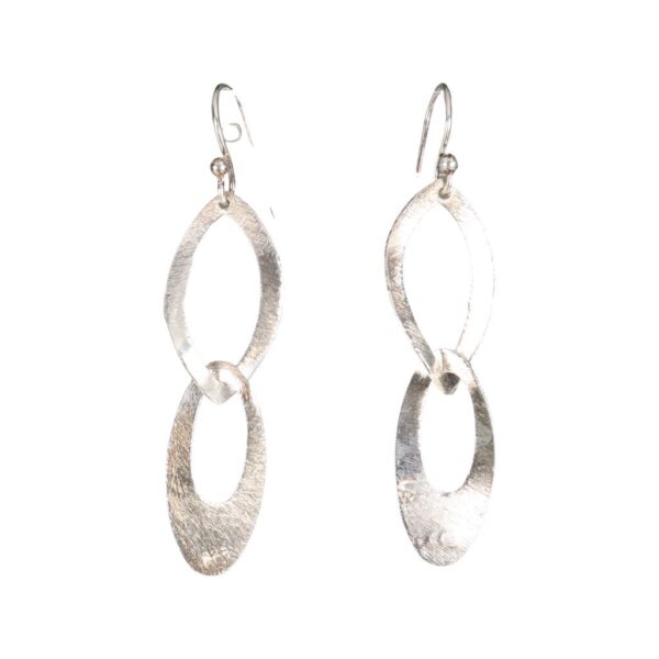 Modern twisted loop in loop earrings - Image 1