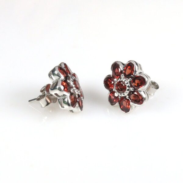 Red Garnet stud earrings - Image 2