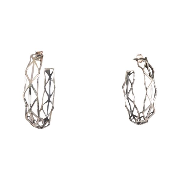Modern geometric hoop earrings - Image 1