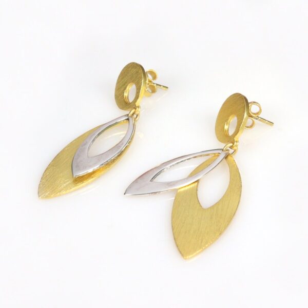 Modern two tone earrings - Image 2