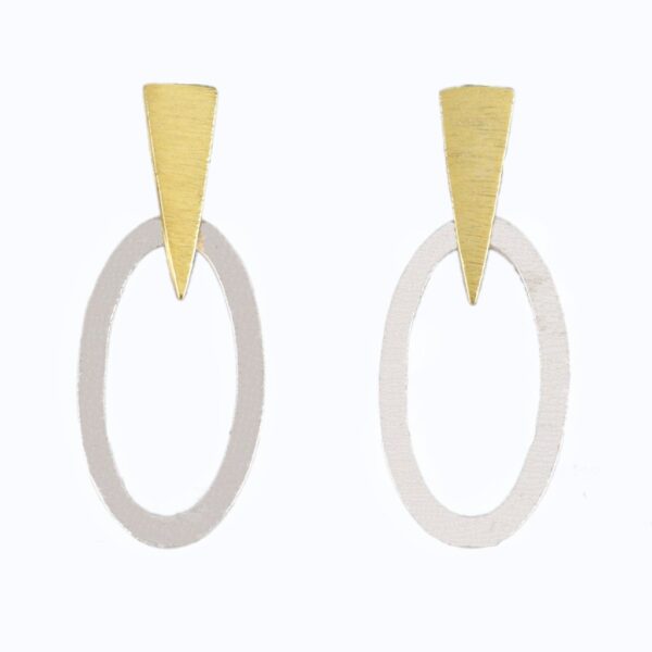 Modern two tone loop earrings - Image 1