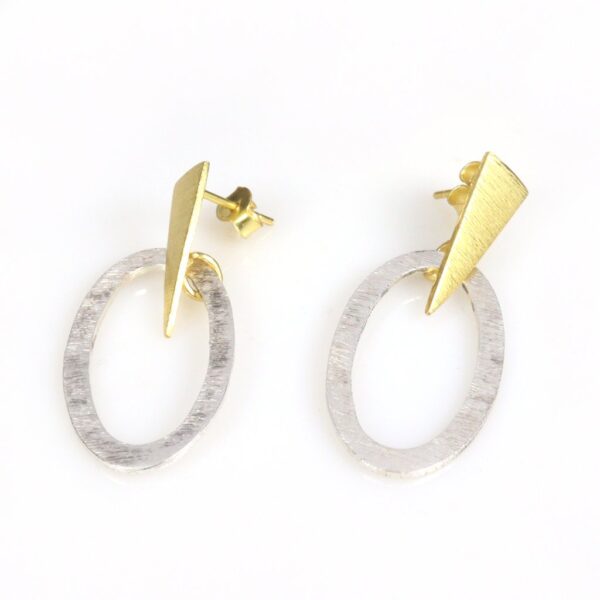 Modern two tone loop earrings - Image 2