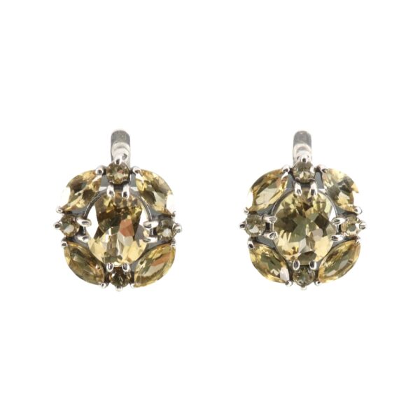 Large citrine Silver earrings - Image 1