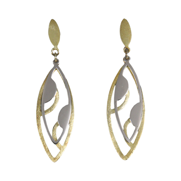 Modern two tone jaali earrings - Image 1