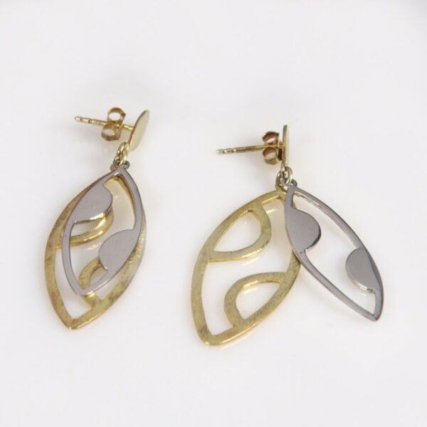Modern two tone jaali earrings - Image 2
