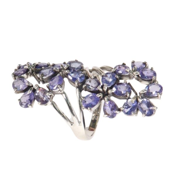 Long cocktail Tanzanite Silver Ring - Image 1