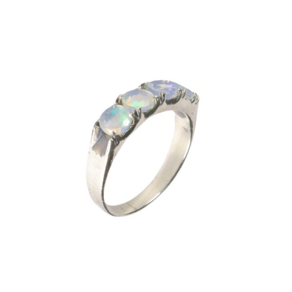 Simple Opal Silver Ring - Image 1