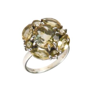 Round Citrine Silver Ring