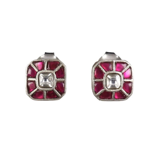 Jadau Square Stud Earrings - Image 1