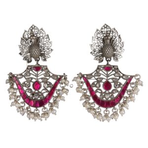 large jadau peacock earrings