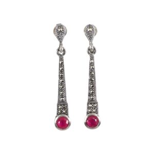 red marcasite earrings