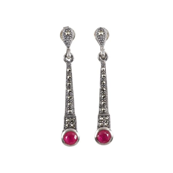red marcasite earrings