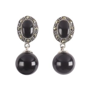 black onyx and marcasite earrings
