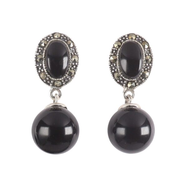 black onyx and marcasite earrings