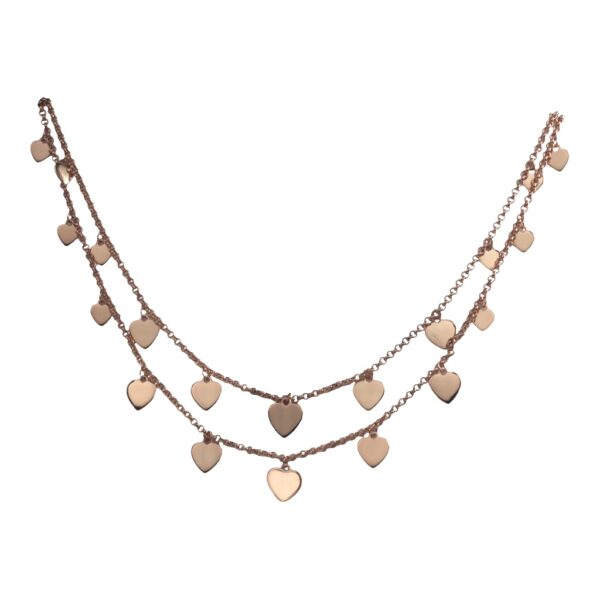 Contemporary Rose Gold Hearts Chain necklace - Image 1