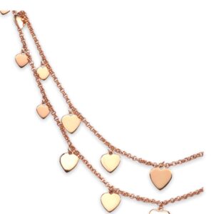Contemporary Rose Gold Hearts Chain necklace - Image 2