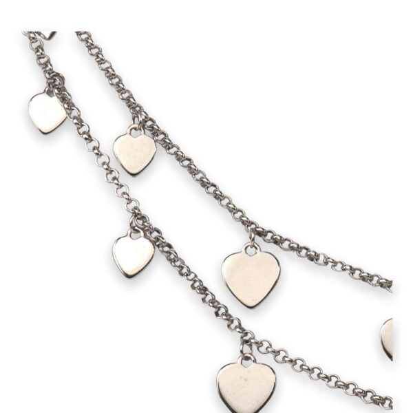 Contemporary White Rhodium Hearts Chain necklace - Image 2