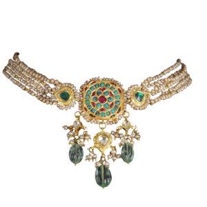 jadau choker with pearls