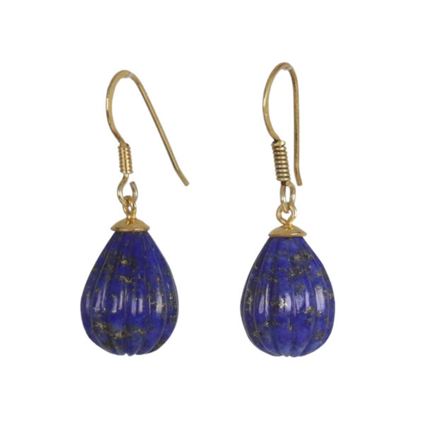 Carved Lapiz Drops Gold plated earrings - Image 1