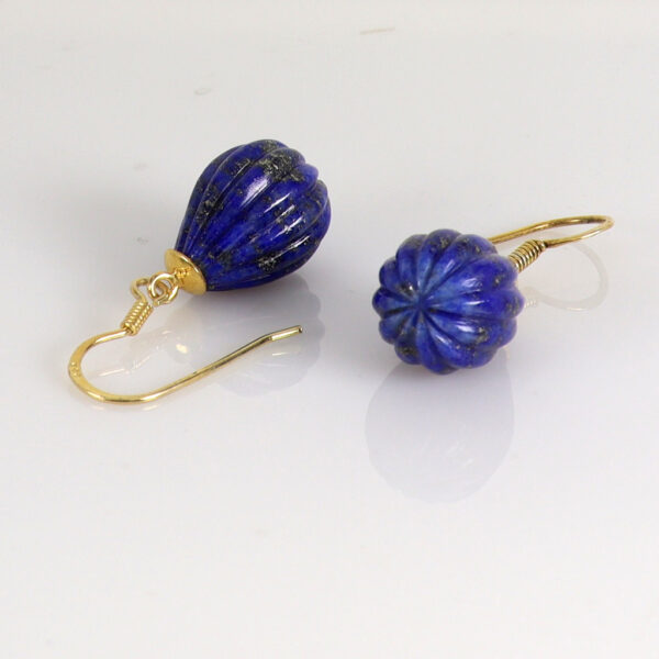Carved Lapiz Drops Gold plated earrings - Image 2