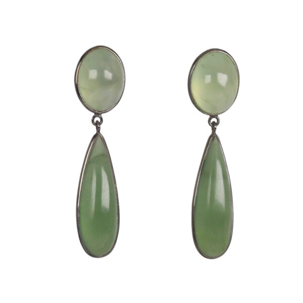 Neon Serpentine & Prehnite earrings - Image 1