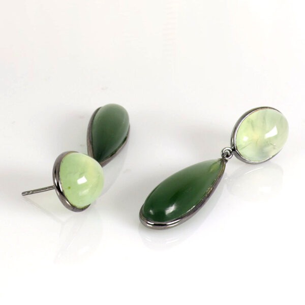 Neon Serpentine & Prehnite earrings - Image 2