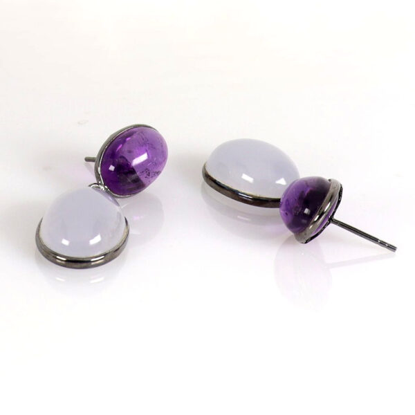 Blue Chalcedony & Amethyst earrings - Image 2