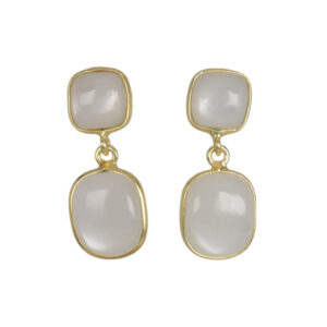Rainbow Moonstone Gold plated earrings