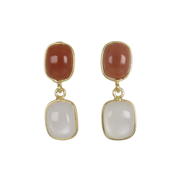 Multi-colour Moonstone Gold plated earrings - Image 1