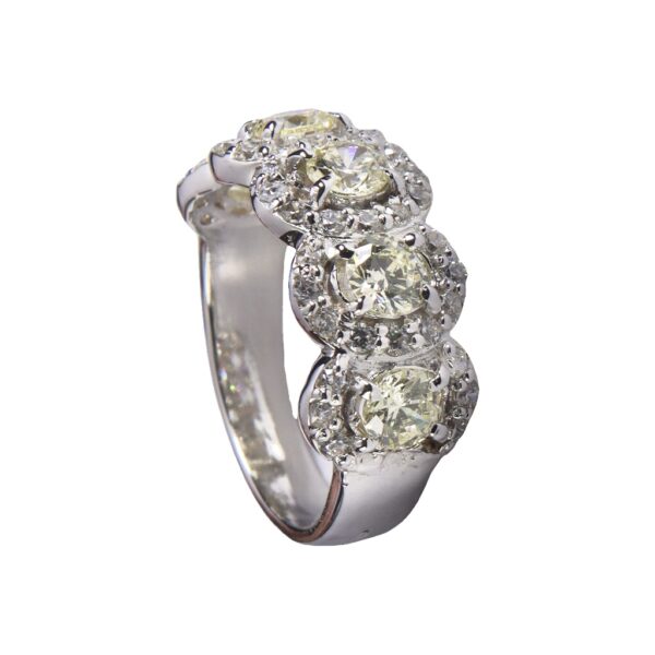 Light Coloured CZ American Diamond Regal Ring - Half Band - Image 1
