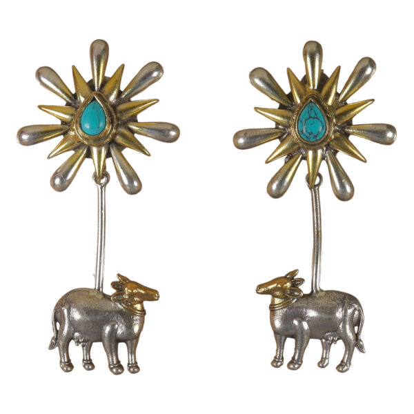 Ethno modern Cow Earrings - Image 1