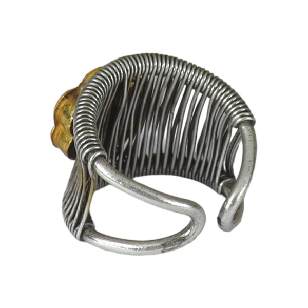 Jadau Flower & Meshwork Ring - Image 3
